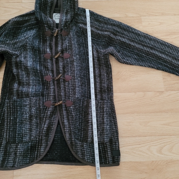 Sitka | Raw Cotton Brown Striped Toggle Front Jacket - M - Picture 13 of 14